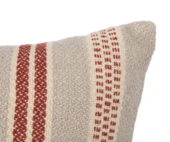 Gray & Red Stripe Throw Pillow -Furniture Promotion Store 810591271 2 A8