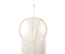White & Brown Macrame Wall Hoop Decor -Furniture Promotion Store 810591472 A8 3