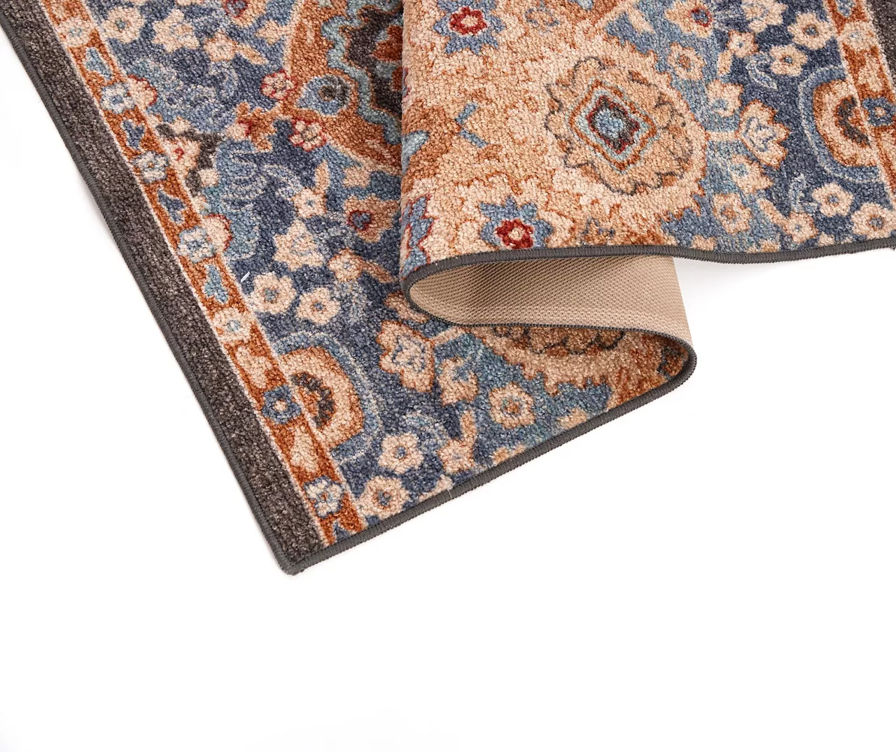 Broyhill Blue & Tan Traditional Floral Accent Rug 8 Broyhill Blue & Tan Traditional Floral Accent Rug - Image 6