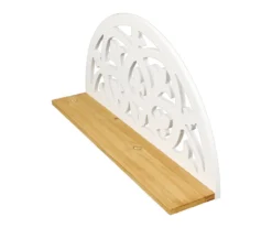 White Fleur-De-Lis Carved Wood Wall Shelf -Furniture Promotion Store 810606707 A0 2