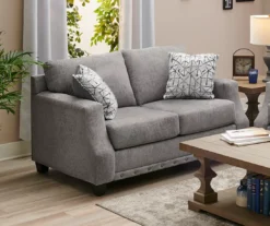 Alexandria Gray Chenille Loveseat 12 Alexandria Gray Chenille Loveseat -Furniture Promotion Store 810616680 B0 1