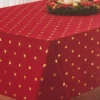 Broyhill Festive Gathering Red & Gold Foil Trees Fabric Tablecloth -Furniture Promotion Store 810617040 810617041 810617042 A0