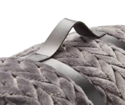 Atmosphere Gray Zigzag-Embossed Velvet Queen Blanket -Furniture Promotion Store 810617179 810530980 3