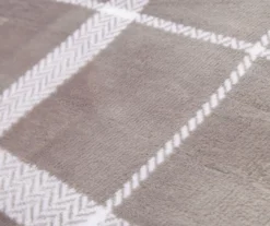 Gray & White Plaid Twin/Full Velvet Plush Blanket -Furniture Promotion Store 810617548 810617522 A8 2 1