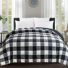 Black & White Buffalo Check Faux Fur Full/Queen Comforter