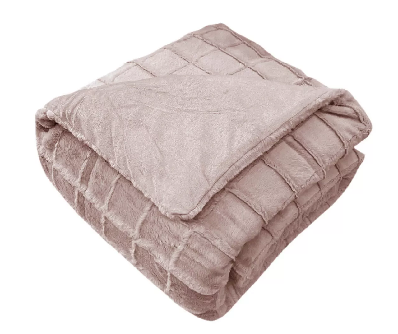 Pink Textured Grid Faux Fur Full/Queen Comforter 3 Pink Textured Grid Faux Fur Full/Queen Comforter