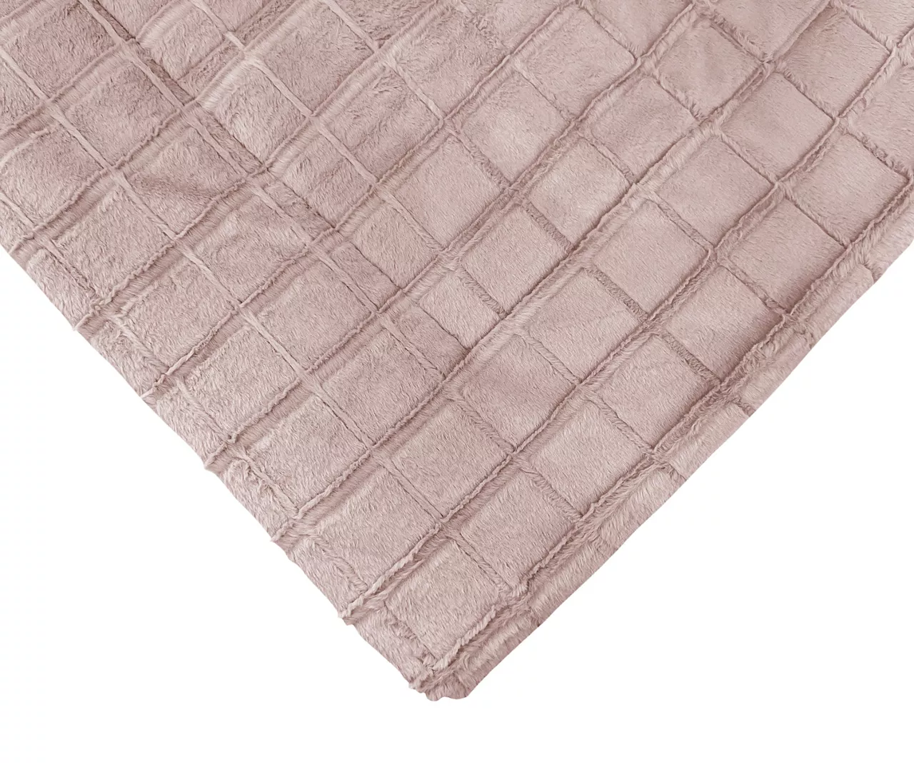 Pink Textured Grid Faux Fur Full/Queen Comforter 5 Pink Textured Grid Faux Fur Full/Queen Comforter - Image 3