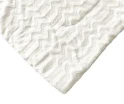 White Chevron Stripe Faux Fur King Comforter -Furniture Promotion Store 810617569 810617570 A8 3 1