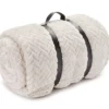 Whisper White Zigzag-Embossed Velvet Queen Blanket -Furniture Promotion Store 810617573 A0