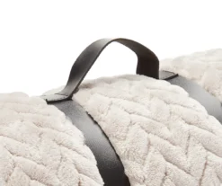 Whisper White Zigzag-Embossed Velvet Queen Blanket -Furniture Promotion Store 810617573 A8 2