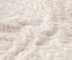 Whisper White Zigzag-Embossed Velvet Queen Blanket -Furniture Promotion Store 810617573 A8 3