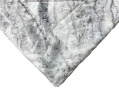 Gray Marble Print Faux Fur Full/Queen Comforter -Furniture Promotion Store 810617619 810617562 A8 3